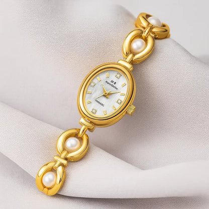 Goldene Perle Vintage-Uhr